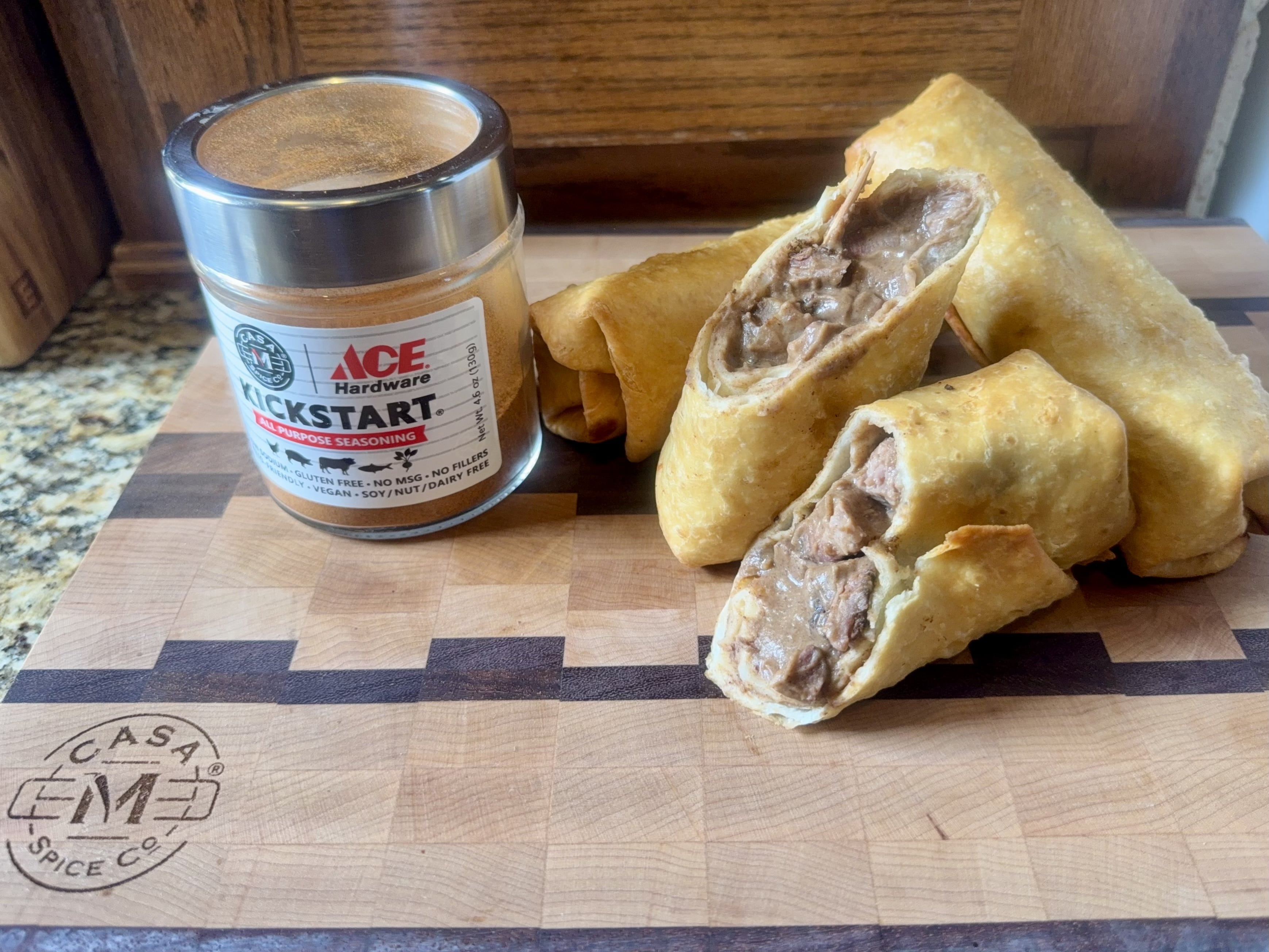 Smoked Brisket and Refried Bean Chimichangas