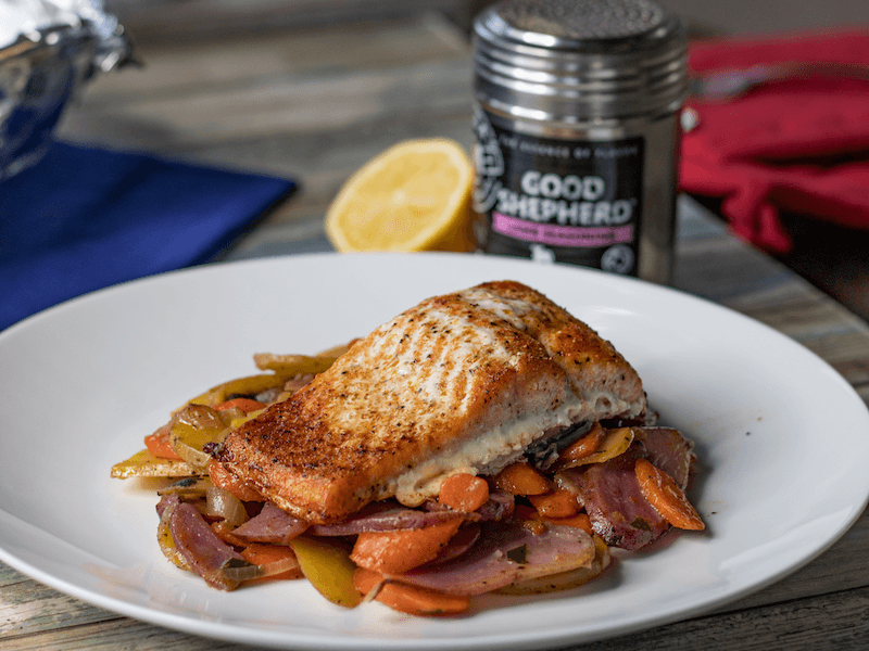 Broiled Salmon and Veggies