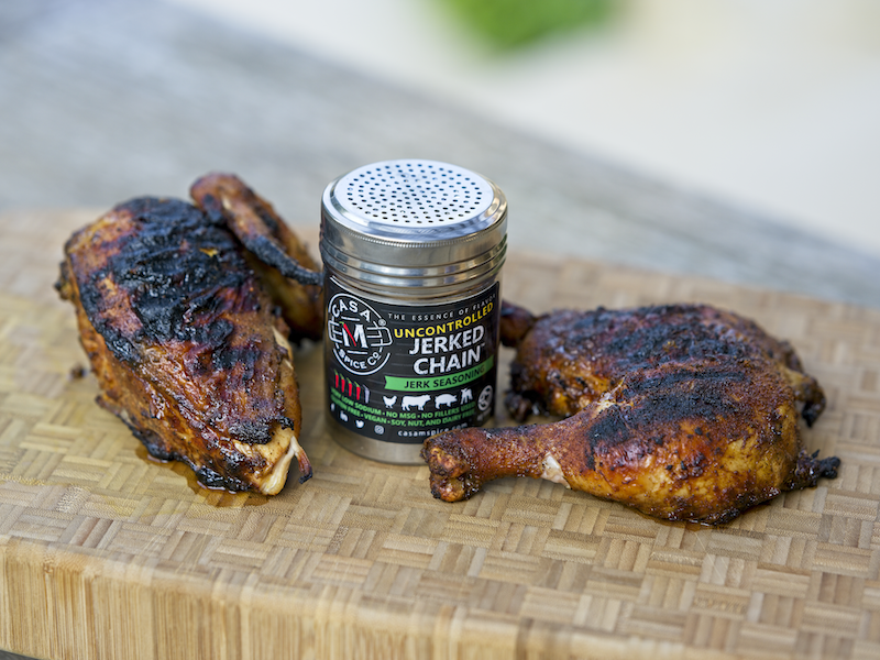 Grilled Jerked Chain Chicken - Casa M Spice Co