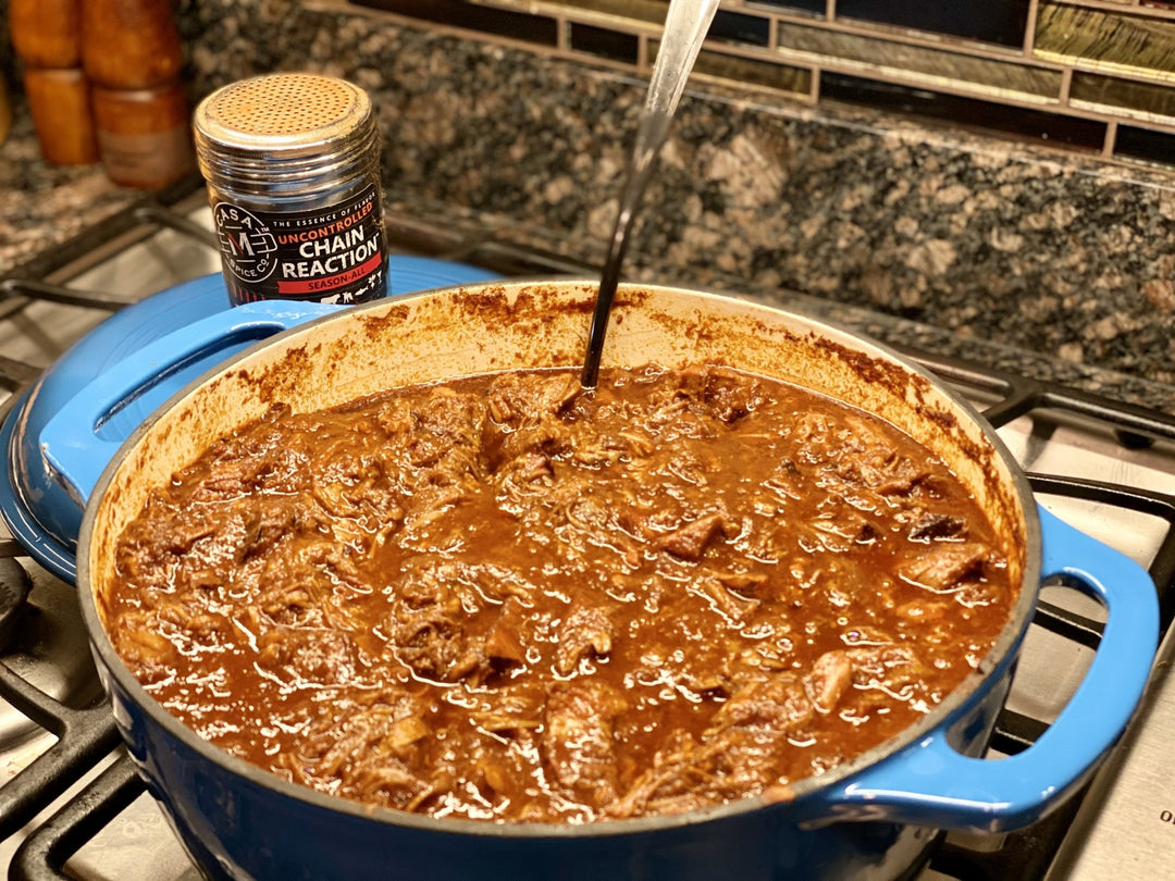 Pork in Chile Colorado Sauce - Casa M Spice Co