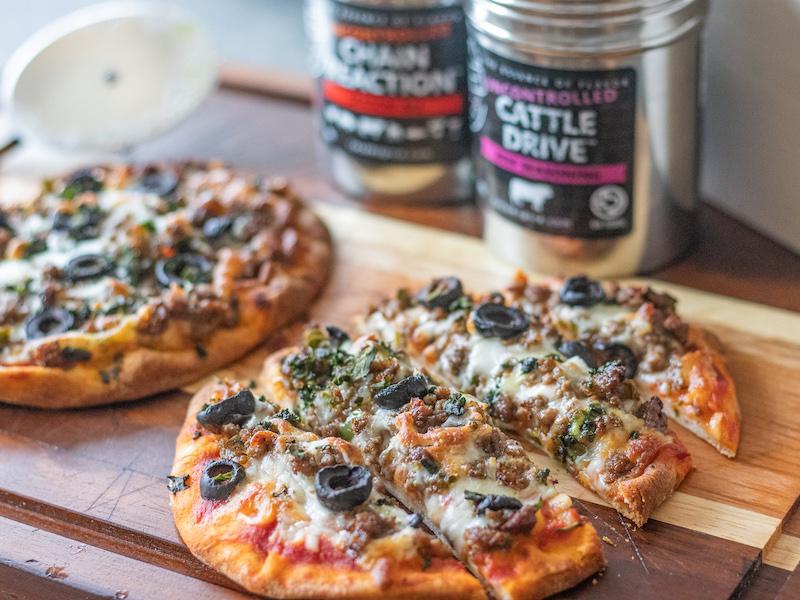 Spicy Naan Beef Mini-Pizzas
