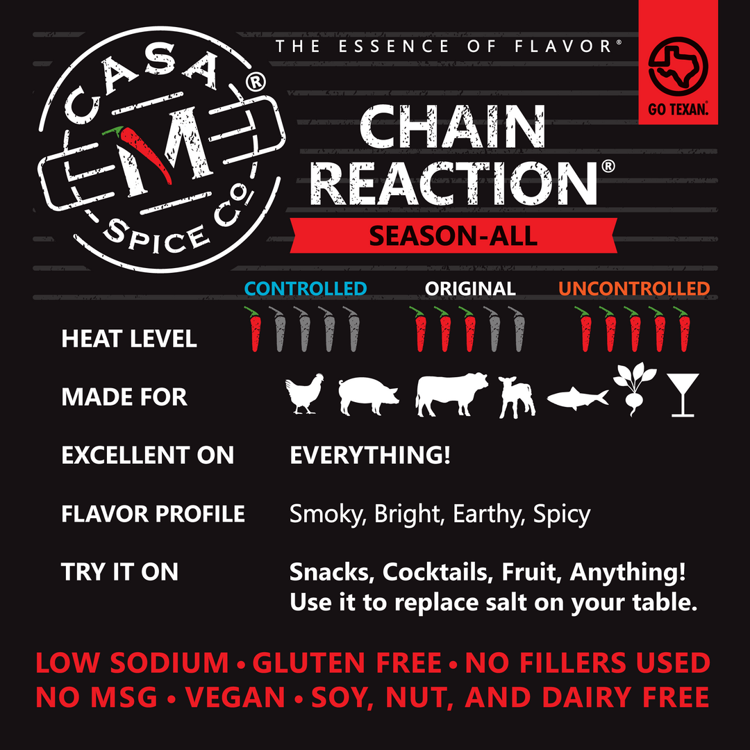 casa m spice co uncontgrolled hooked fish seasoning Chain Reaction® Low Sodium All-Purpose Seasoning – Casa M Spice Co