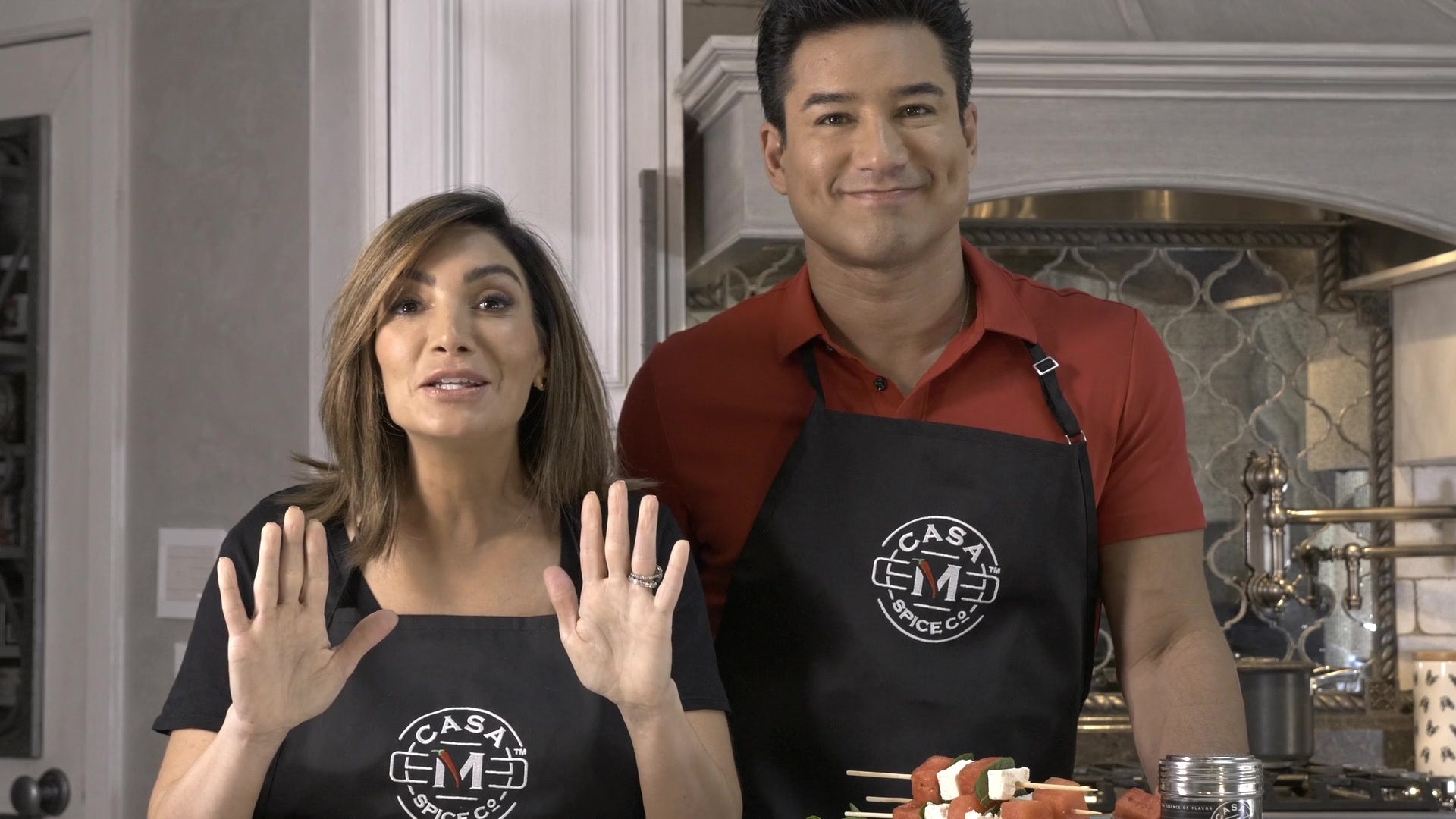 Mario Lopez in the kitchen with Casa M Spice Co — Watermelon Feta Skewers