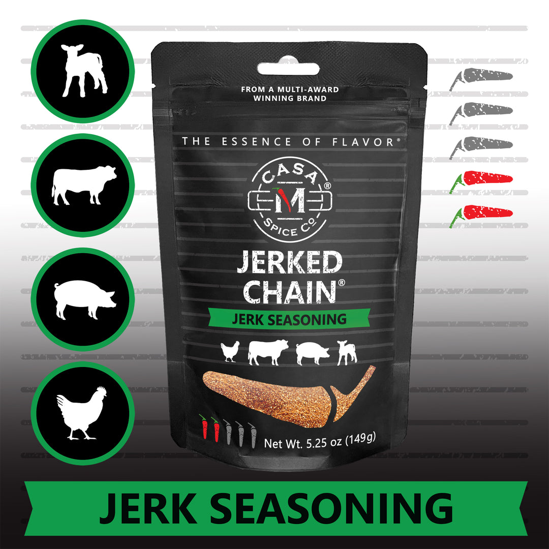 casa m spice co uncontgrolled hooked fish seasoning Jerked Chain® Jamaican Jerk Seasoning Dry Rub – Casa M Spice Co