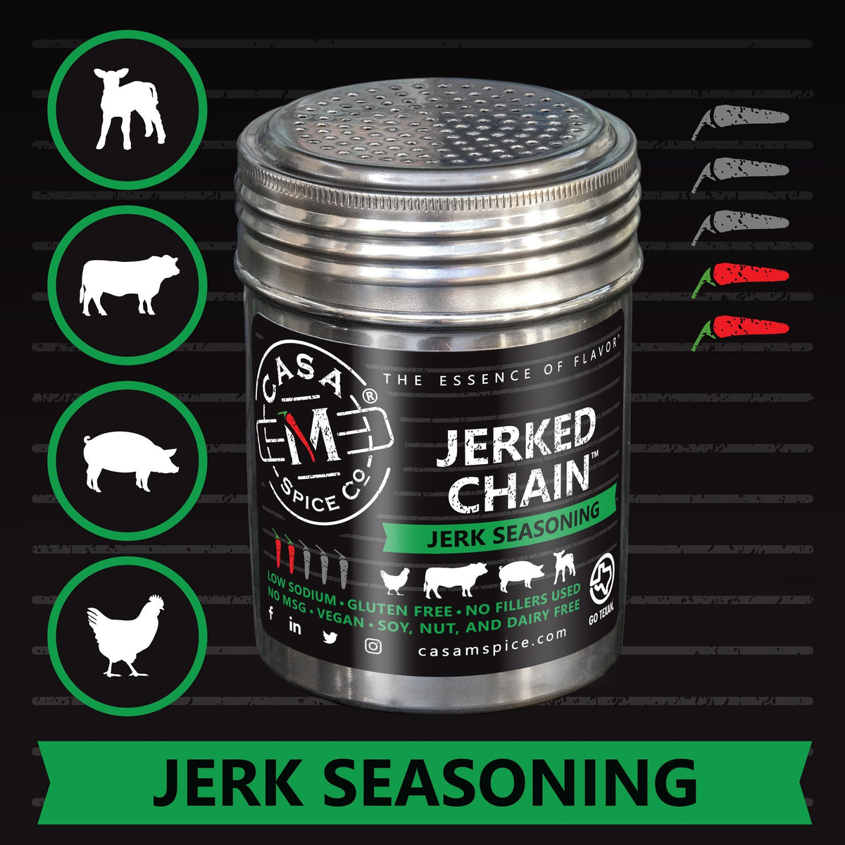 Jerked Chain® Jamaican Jerk Seasoning Dry Rub – Casa M Spice Co