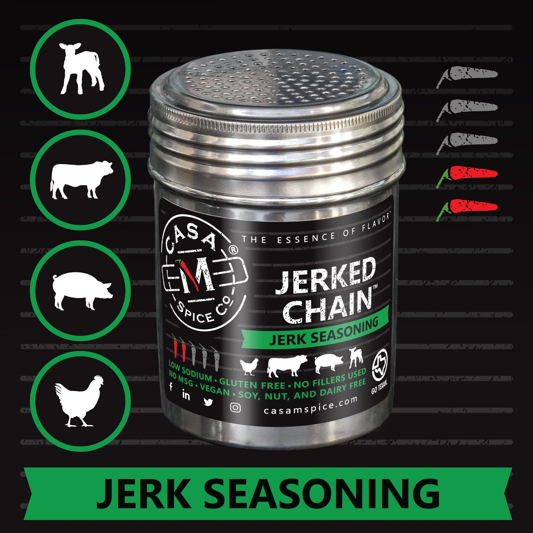 Jerked Chain Jamaican Jerk Seasoning Dry Rub Original / Bulk Bag (1 lb spice)