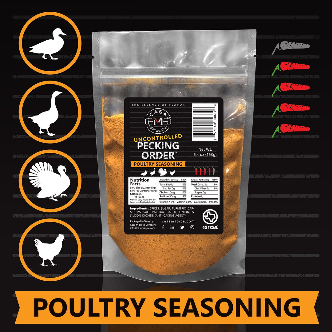 casa m spice co uncontgrolled hooked fish seasoning Pecking Order® Poultry Seasoning